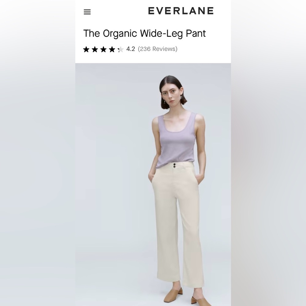 Everlane Cream Wide-Leg Jeans